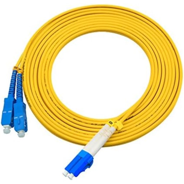 Högkvalitativ helt ny 3 meter 10ft LC till SC Duplex 9/125 Singlemode Fiber Optisk Kabel Jumper Optisk Patchkabel LC-SC LC-SC