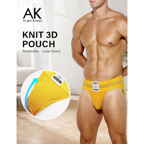 2025 Senaste Modell Herr Jock Strap Kompression Atletisk Stöd Jockstrap Underkläder med Brett Band B1-flerfärgad(5-pack)-ak7004 Large