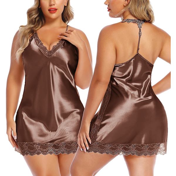 2025 Senaste Modell Dam Underkläder Satin Spets Chemise Nattlinne Sexiga Helklänningar Sovkläder S-4XL