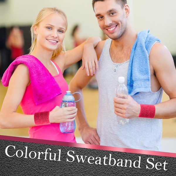 2025 Senaste Modell 4 st. Svettband för handleden Tennisarmband för män och kvinnor, bra för tennis, basket, löpning, gym Rosaröd