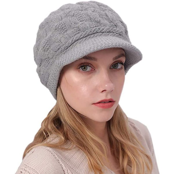 Vinterhatt för kvinnor med visir Kvinnors cap Dam grey