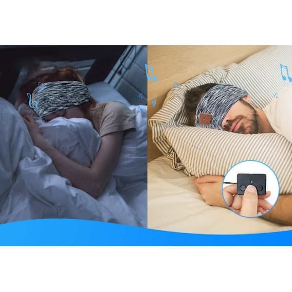 Sovehovedbånd - ASMR Hovedtelefoner Sort Mønstret