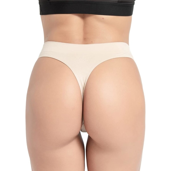 Kvinnors Andningsbara sömlösa stringtrosor No Show Underkläder Skin 6 Pack XL