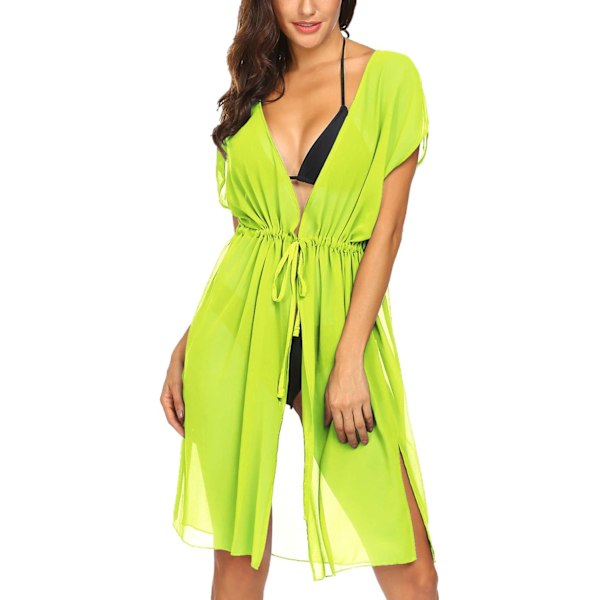 2025 Senaste Modell Dam Sommar Bikini Cover Up Sexig Transparent Baddräkt Coverup Mesh Chiffong Strandklänning Badkläder