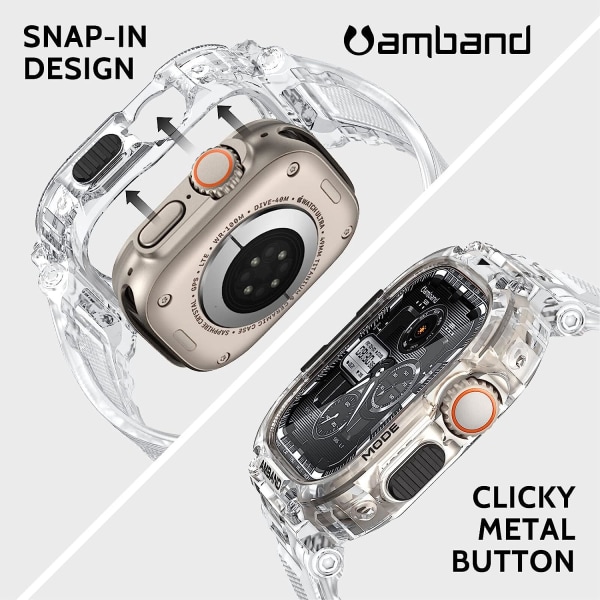 Case skärmskydd som är kompatibelt med Apple Watch Clear 49mm