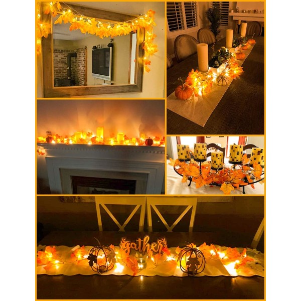 [2Pack] Höstdekor för Thanksgiving-dekorationer Ljus höst