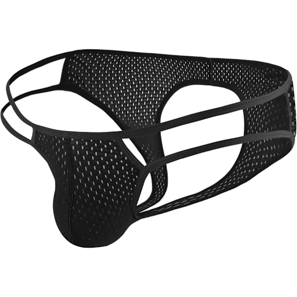 2025 Senaste Modell Herrkalsonger Jockstrap Sexiga Herr Tanga G-String Mesh Andningsbar Atletisk Stöd Svart Stor
