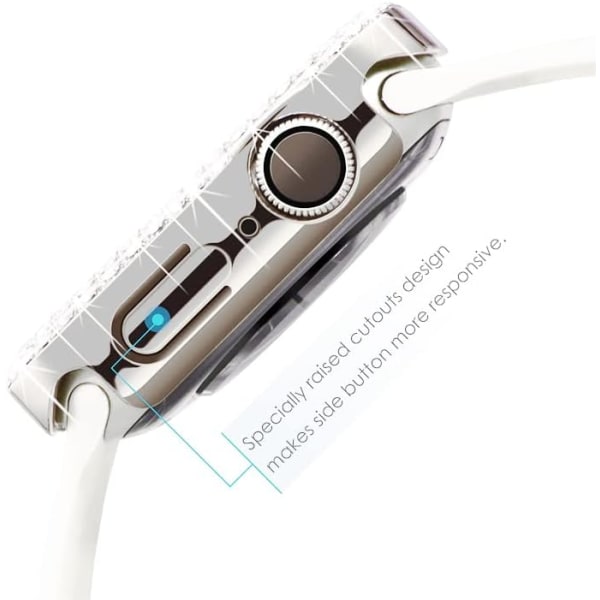 Bling Case för Apple Watch Series 6 5 4 SE 40mm härdat glasskärm