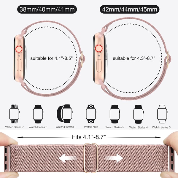 6-pack elastisk nylon för Apple Watch -band 6pcs 2 41mm/40mm/38mm