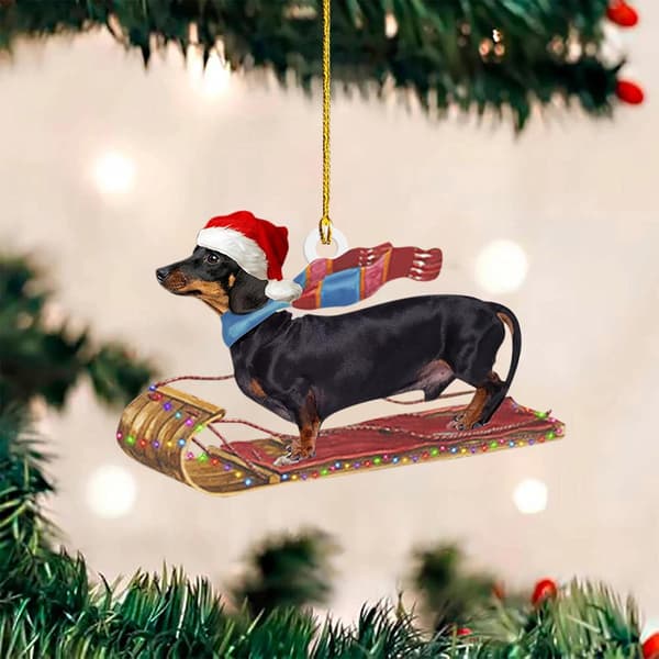 Gravhund Julepynt med Hat