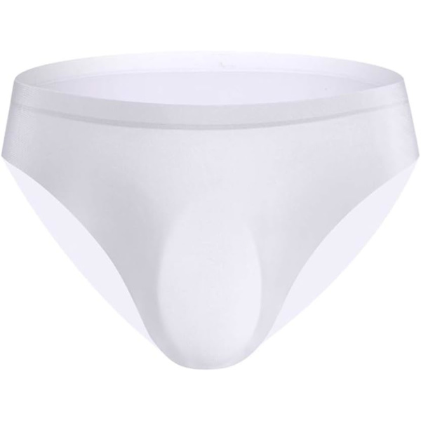 2025 Senaste Modell Herr Sömlösa Underkläder Is-Silke Sexiga Genomskinliga Kalsonger Underkläder Shorts Ultratunna Mini Bikini Vit Medium