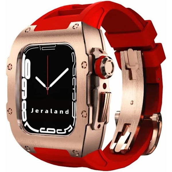 Rm mod-kit för Apple Watch Series 8 7 45 mm Metall Red Rosegold For 6 5 4 se 44MM