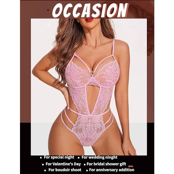 2025 Senaste Modellen Teddy Underkläder för Kvinnor Djup V Underkläder Body Sexig Spets One Piece Babydoll