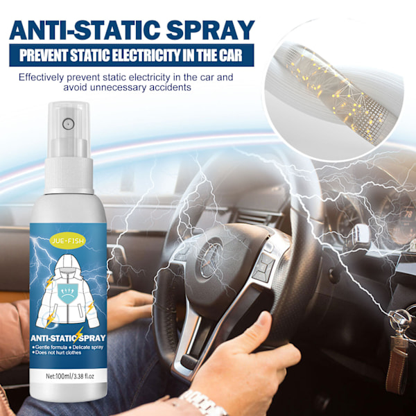 2025 Senaste Modell Jue-Fish Dunrock Antistatspray För Att Förhindra Statiskt Hår Hushållstäcken Och Kläder Antistatspray