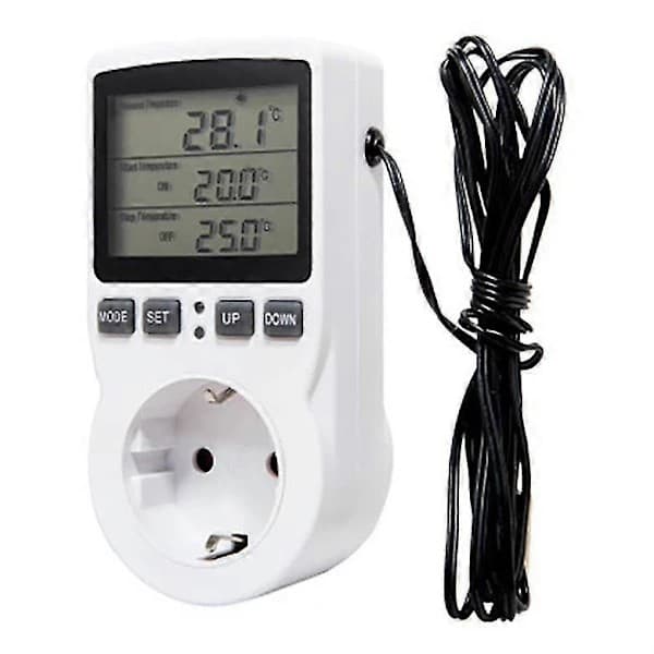 Digital temperaturregulator strømstik europæisk standard stik temperaturregulator med timer switch sensor probe opvarmning og køling version