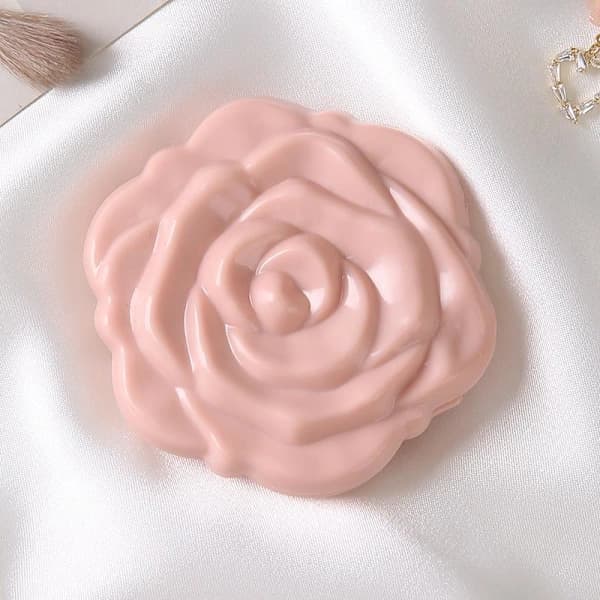 Roseblomst Foldbart Makeupspejl Let at Bære Makeupspejl til Kvinder Lyserød B