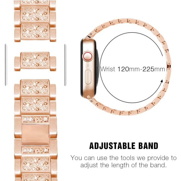 Kompatibel med Apple Watch Armband 40mm med Skal Rose Gold 40 mm