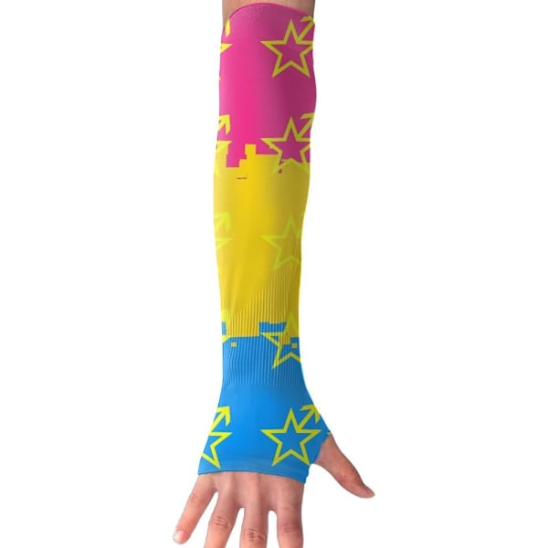 2025 Senaste Modell Armskydd Pansexuell Stjärnsymbol LGBT Pride Dam UV-skydd Solskydd Underarm Täckande Långa Armvärmare