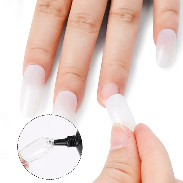 Solid Gel Neglelim til Press-Ons, Hurtigtørrende Klæbemiddel til Akrylspidser, Langtidsholdbart Neglebindingssæt med Fjerner, DIY Salon Manicure Tilbehør YS33-01-02