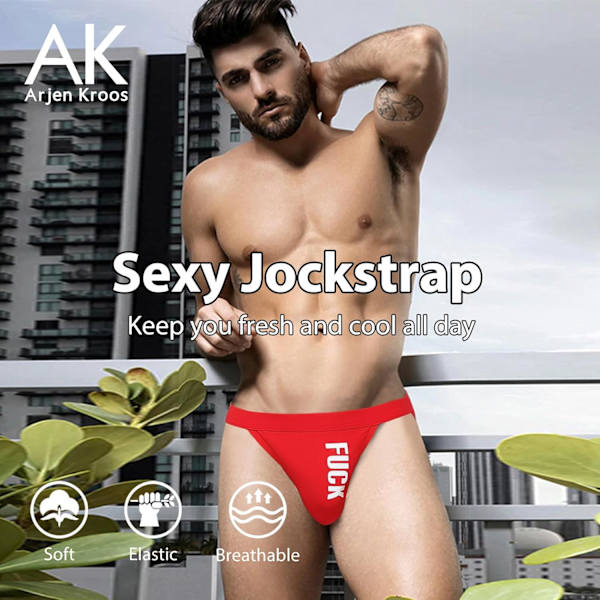 2025 Senaste Modell Herr Jockstrap Atletiskt Stöd Sexiga Jock Strap Bomullsunderkläder B2-röd Small
