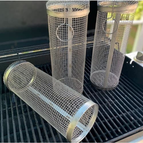 30 cm Rullende BBQ-kurv i Rustfrit Stål