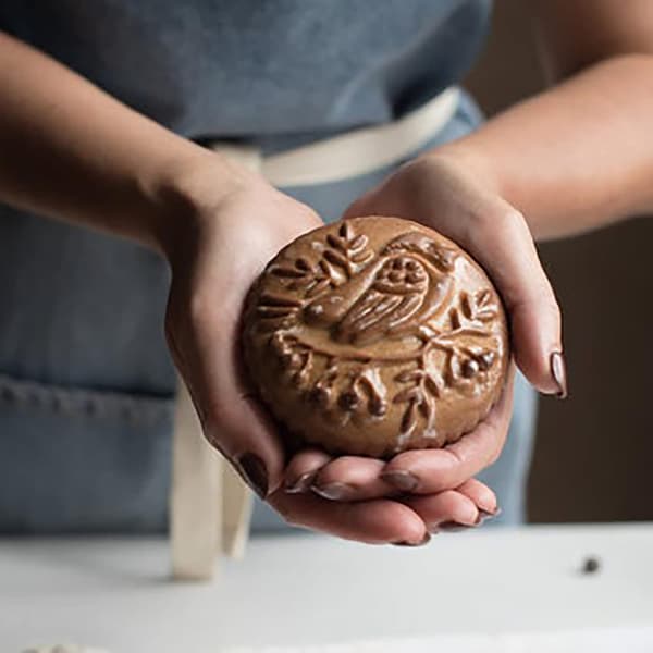 2025 Seneste Model Træ Cookieforme, 3D Udskåret Træ Cutter Prægeforme, Cookie Biscuit Form Bage Cookie Form Træ Cookie Stempel
