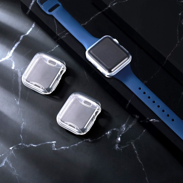 3-pack case kompatibel med Apple Watch 41Mm 45Mm, Mjuk HD High Bright Clear/Clear/Clear 41mm