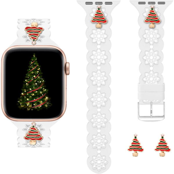 Julband till Apple Watch, Kompatibelt med 38mm White/Christmas Tree 38mm/40mm/41mm