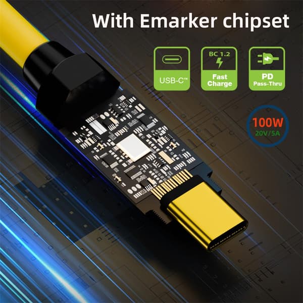 2025 Seneste Model cablecc 20Gbps 100W 8K USB4 Smart LED Display USB-C Kabel til Laptop Disk Telefon Type-C Han til Han Kabel Strøm & Data 20