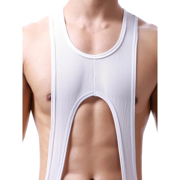 2025 Senaste Modell Herr Brottning Body Stringunderkläder Trikå G-string Vit Stor
