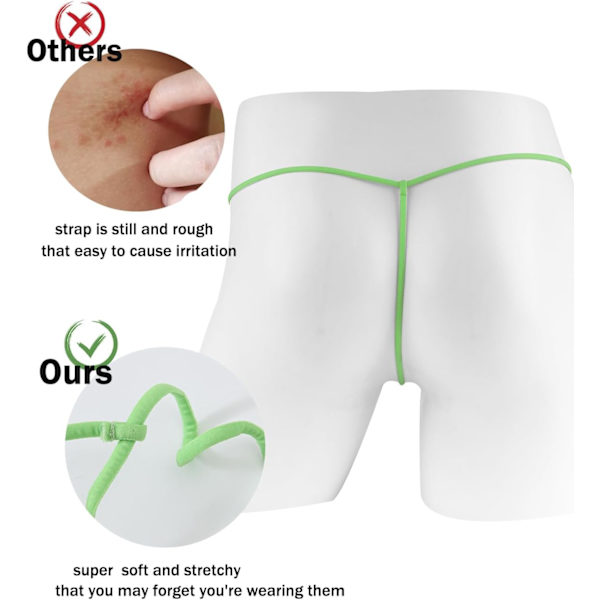 2025 Senaste Modell Herr Tanga Underkläder Stringtrosa Justerbar Bulpåse Sömlös Sexig Badkläder Trosor 1 eller 3-pack Grön 3X-Large