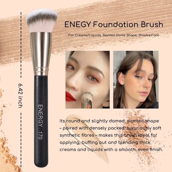 2025 Senaste Modell Foundationborste för Flytande Makeup - Mångsidig Sminkborste för Felfri Foundation- och Bronzerapplikation, Id