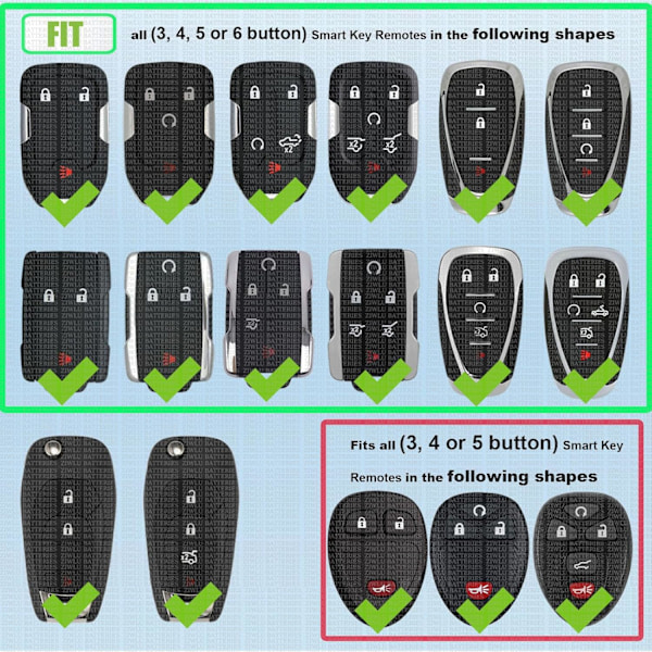 Batteribyte för bilnyckel till Chevrolet GMC Chevy Silverado Tahoe Sierra Yukon Equinox Malibu Cruze Impala Terrain Acadia Blazer