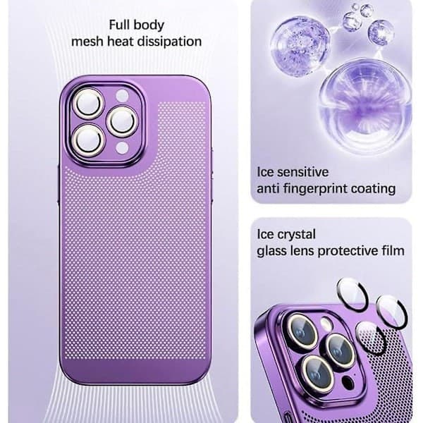 Sort varmeafledende telefoncover til iPhone 15