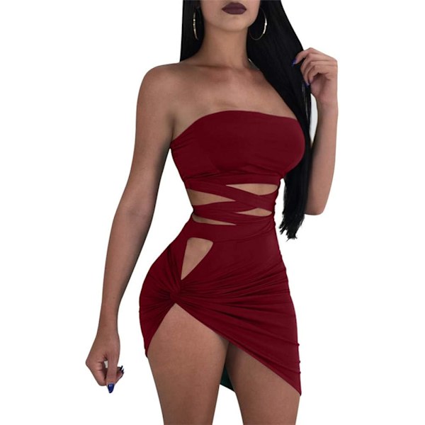 2025 Senaste Modell Dam Sexig Tvådelad Outfit Bodycon Korsband Mini Klubbklänning
