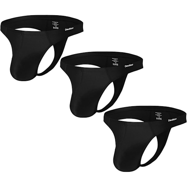 2025 Senaste Modell Herr Tanga Underkläder, Sexiga Herr Jock Strap G-string Kalsonger T Back Underkläder, 94% Bambufiber, M L XL XXL Svart/3pack M