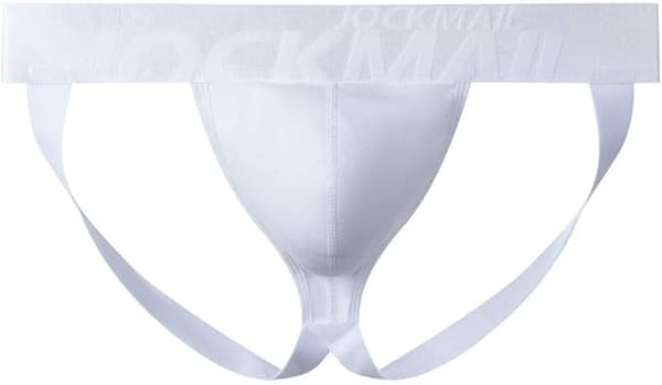 2025 Siste Modell JOCKMAIL Jockstrap Truser Atletisk Jockstrap Bomull Sømløse Stringundertøy for Menn White L