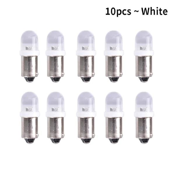 10 st BA9S LED-lampor Bilinstrumentklusterlampor Vit