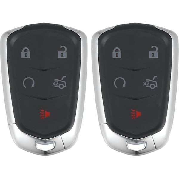 2st 315MHz HYQ2AB 5 Knapp Bil Nyckellös Fjärrkontroll Ersättningsnyckel Fob Proximity Smart Fob för Cadillac XTS CTS ATS Blac