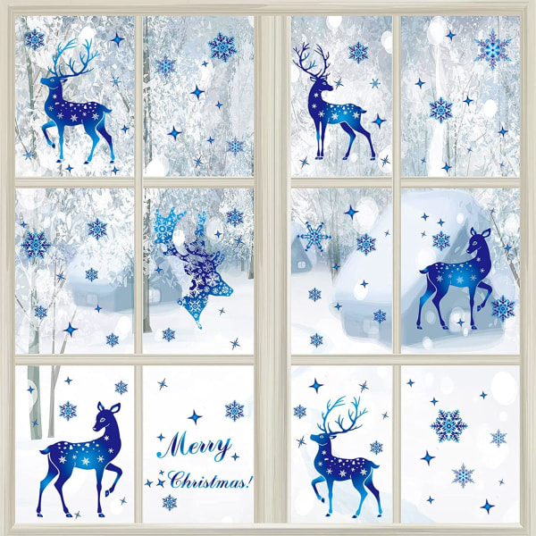 Juldekoration fönster dubbelsidigt mönster - självhäftande jul fönster klistermärken