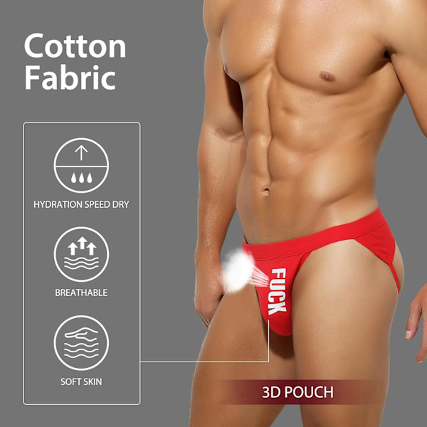 2025 Senaste Modell Herr Jockstrap Atletiskt Stöd Sexiga Jock Strap Bomullsunderkläder B2-röd Small
