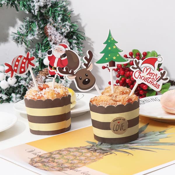 72 STK Jule Cupcake Toppere Kagepynt