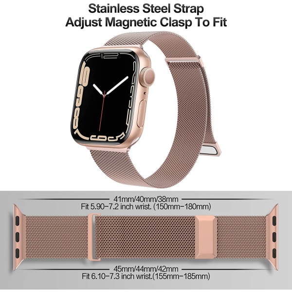 Kompatibel med Apple Watch Band 42mm 44mm 45mm 49mm 38mm Champagme gold 41mm/40mm/38mm