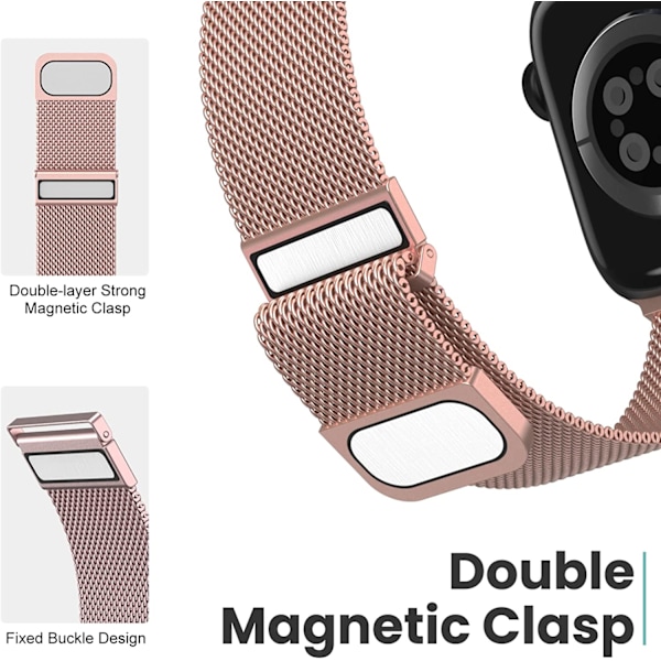 Magnetiskt armband för Apple Watch Band 41mm 40mm 38mm 49mm 45mm Rose Pink 38MM/40MM/41MM