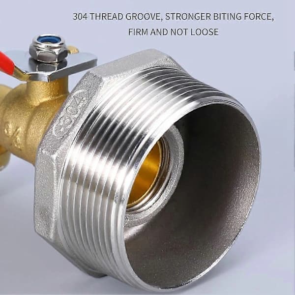 Tankventiladapter 304 rustfritt stålkjerne 2 tommer til 6 kraner 3/4 messingkran hagevannkoblinger, A