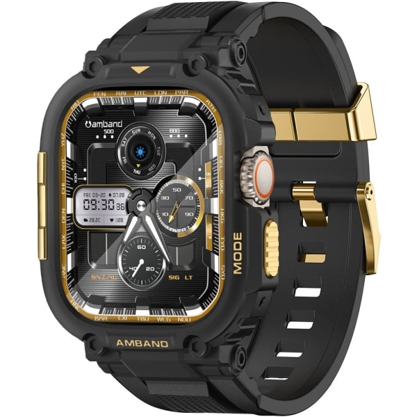 Case skärmskydd som är kompatibelt med Apple Watch Black Gold 49mm