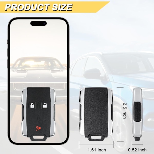 Nyckelbricka Ersättning för 2014-2019 Chevy Silverado GMC Sierra 1500 2500 3500/14-18 Suburban Tahoe Yukon/ 15-22 Colorado/ 15-19 GMC