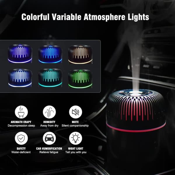 2025 Senaste Modell Bil Diffusers – 100ml USB Mini Aromaterapi & Luftfuktare & Bil Luftfräschare för Eteriska Oljor, Portabel Auto & Hem U