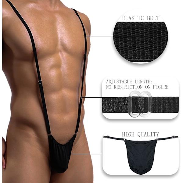 2025 Senaste Modell Svart Sexiga Herrkalsonger Sexig Stringkalsong Jockstrap Flik Fram Stretch Bulge Pouch Brief One Size Svart-1 One Size
