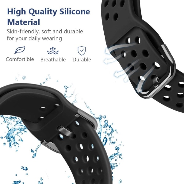 Mjuk sportrem i silikon för Fitbit Versa-serien - ventilerande armband